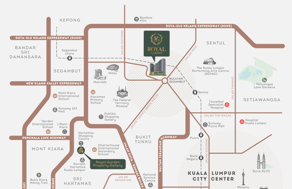 Royal Garden Location Map