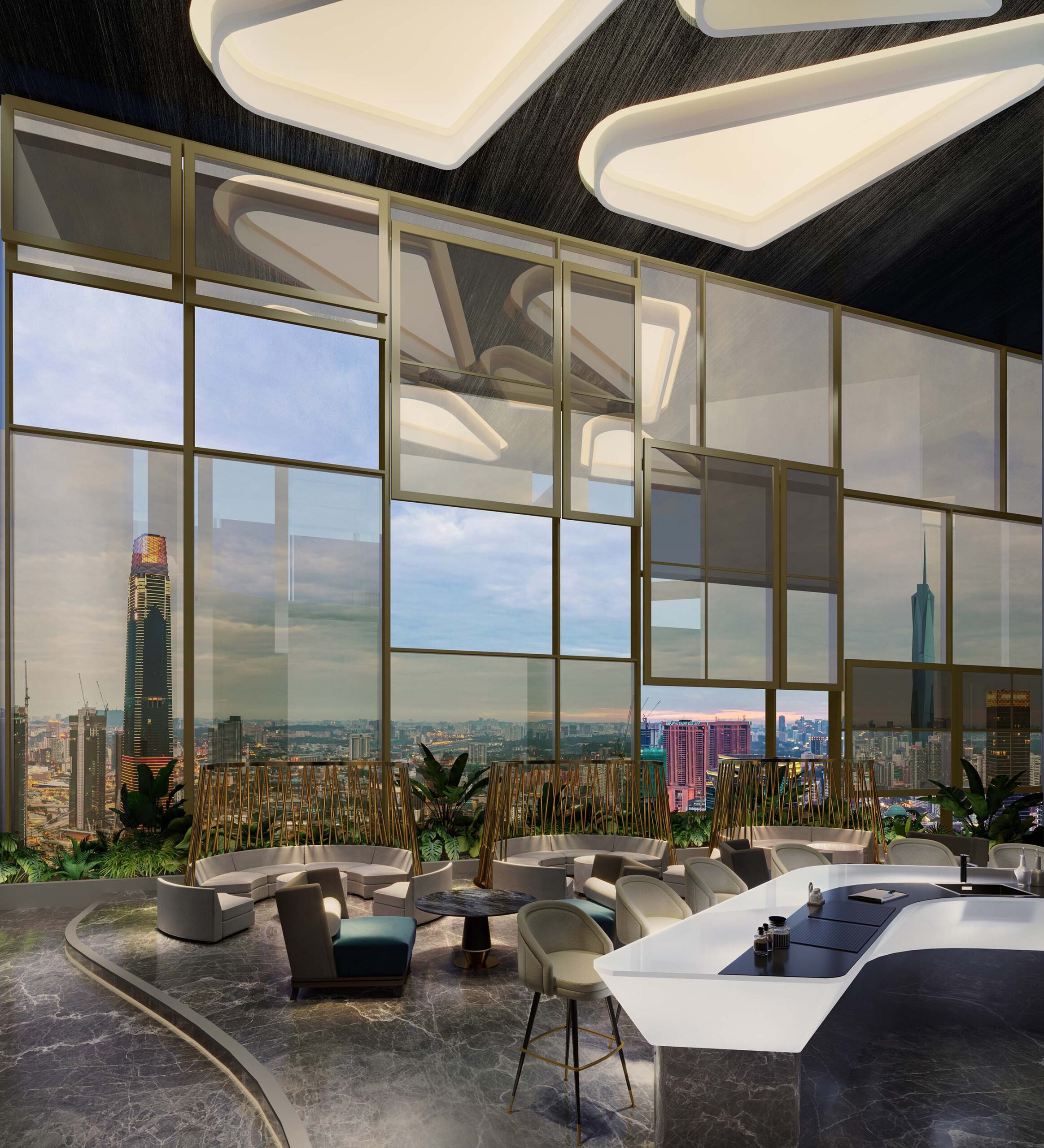Orion Residence sky lounge with Kuala Lumpur view