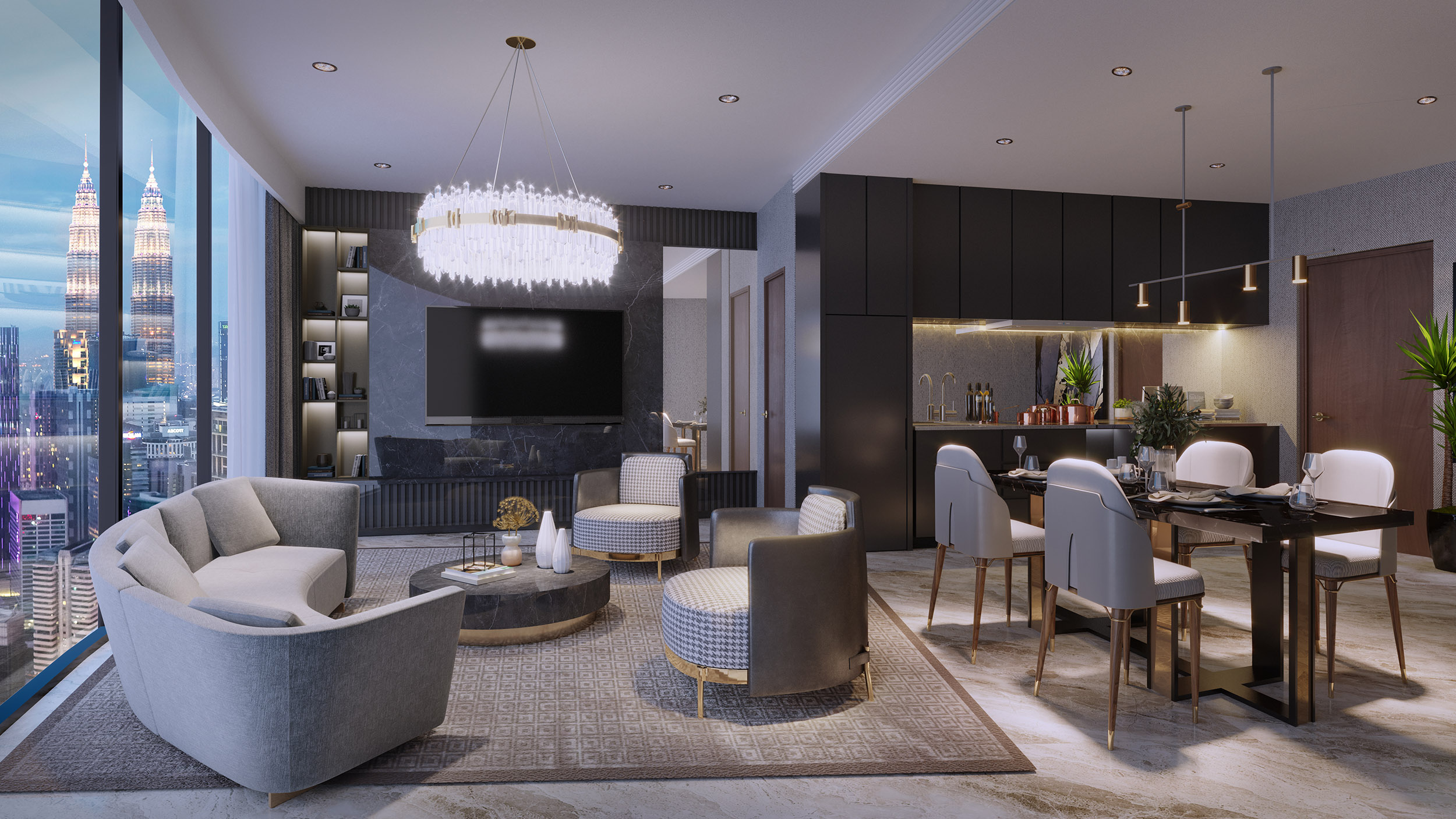 Orion Residence Type C3 living and dining interior