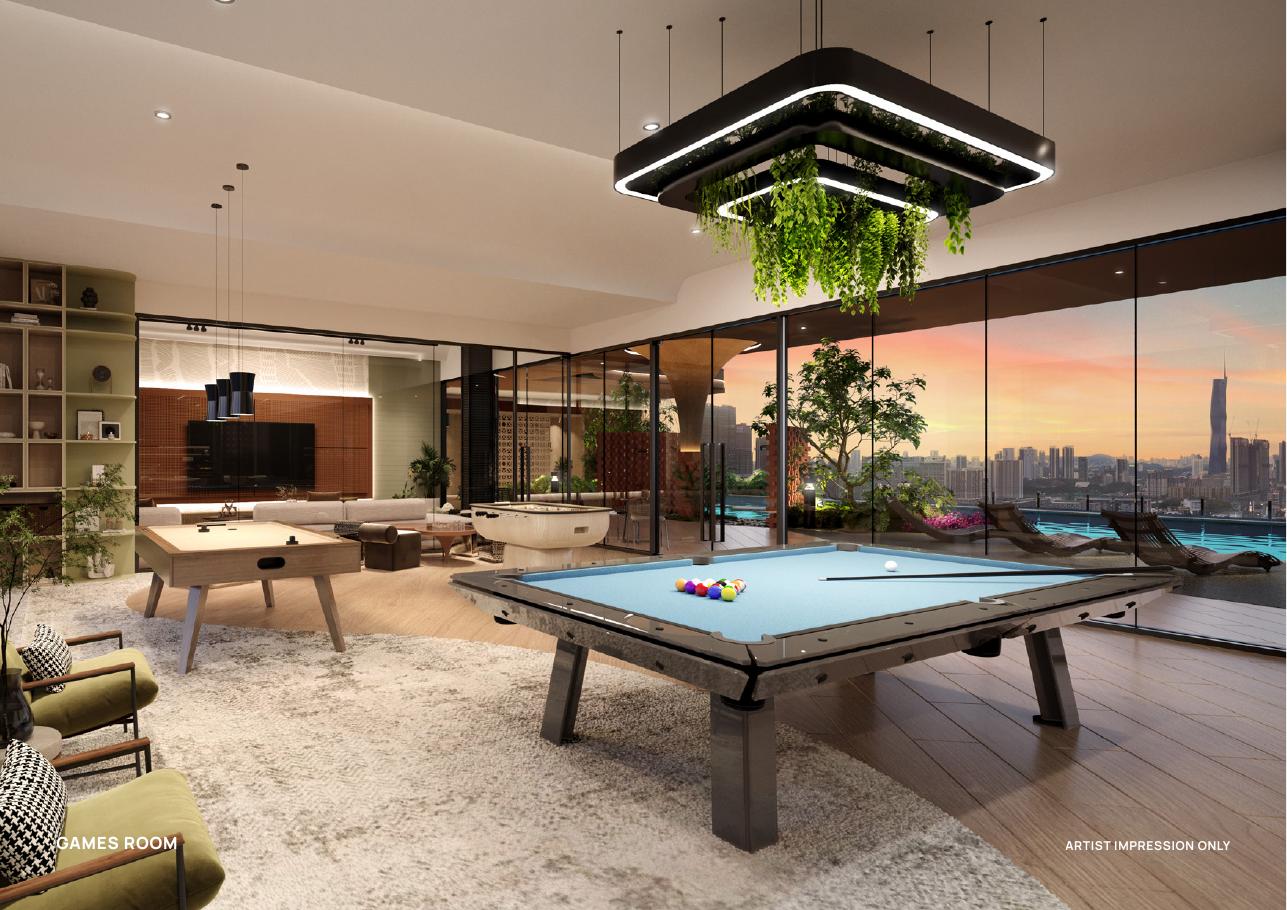 Alderwood Residence lifestyle facility at dusk
