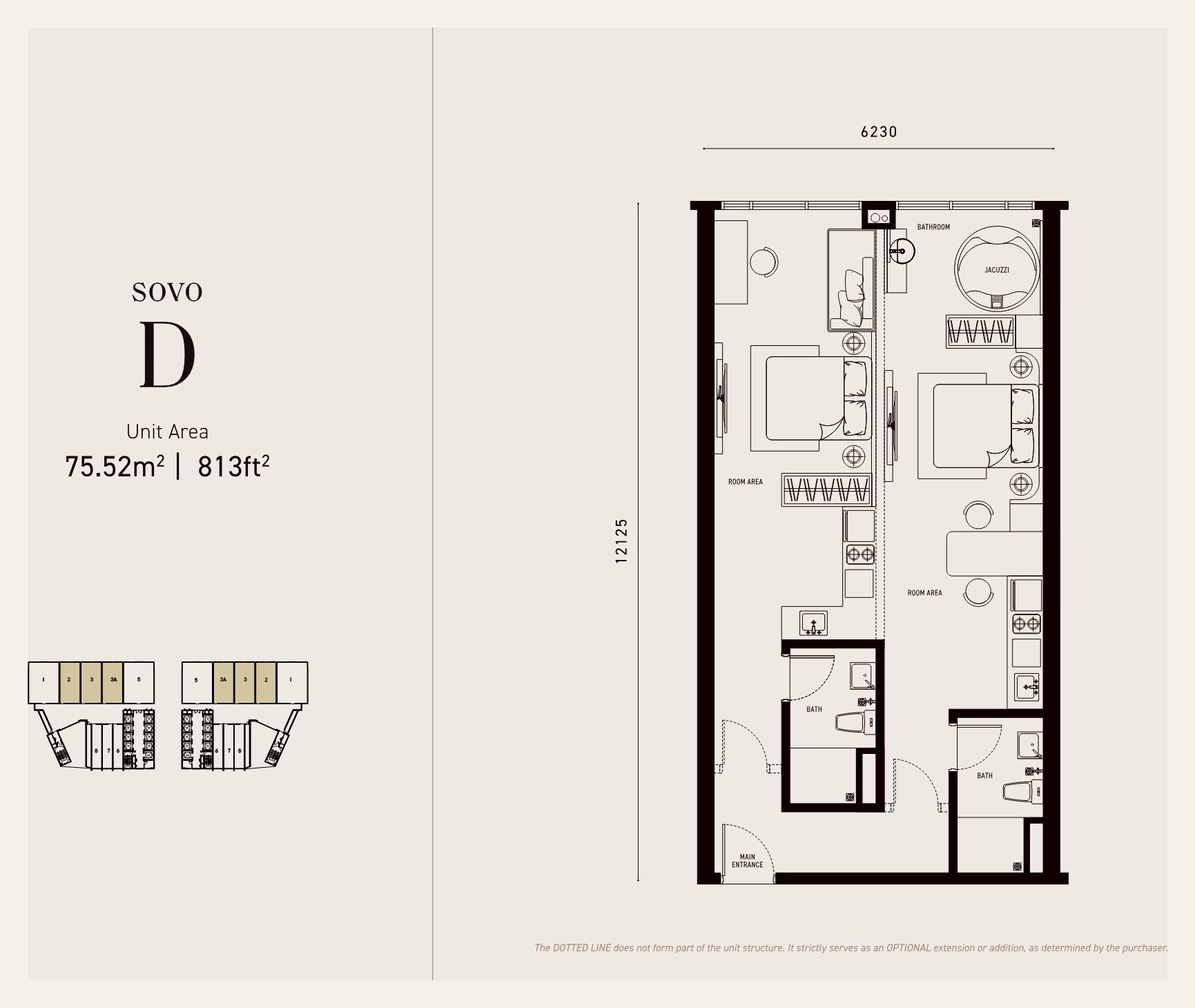 Armani Hallson KLCC SOVO Type D floor plan 813 square feet