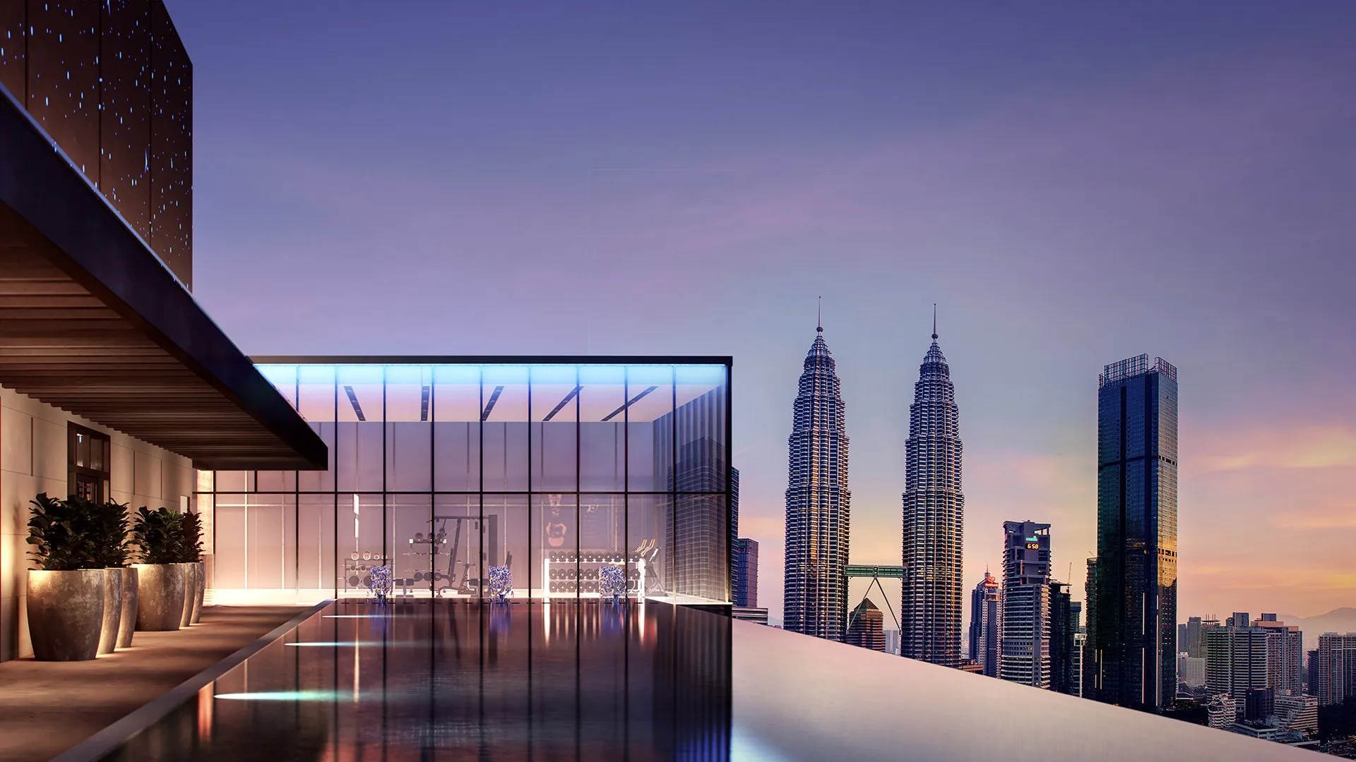 Core Residence TRX rooftop swimming pool and Kuala Lumpur skyline