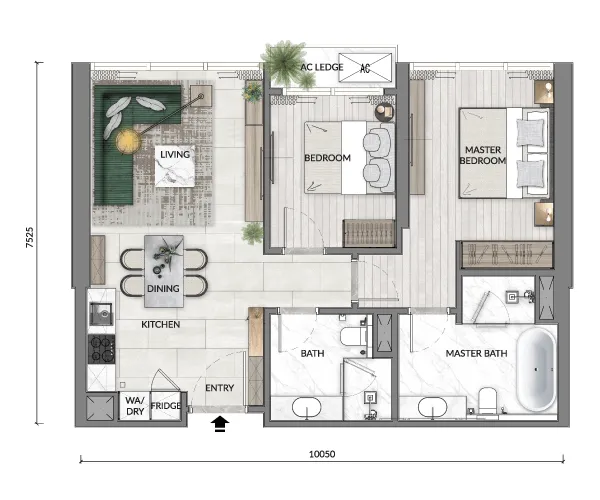 Core Residence TRX Type B1 817 sq ft floor plan