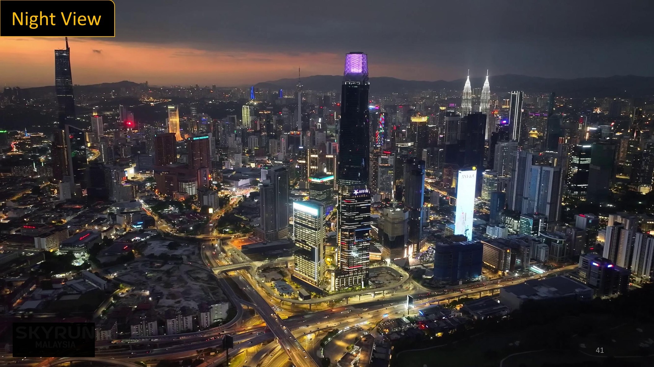 Golden Crown Residence nighttime skyline view