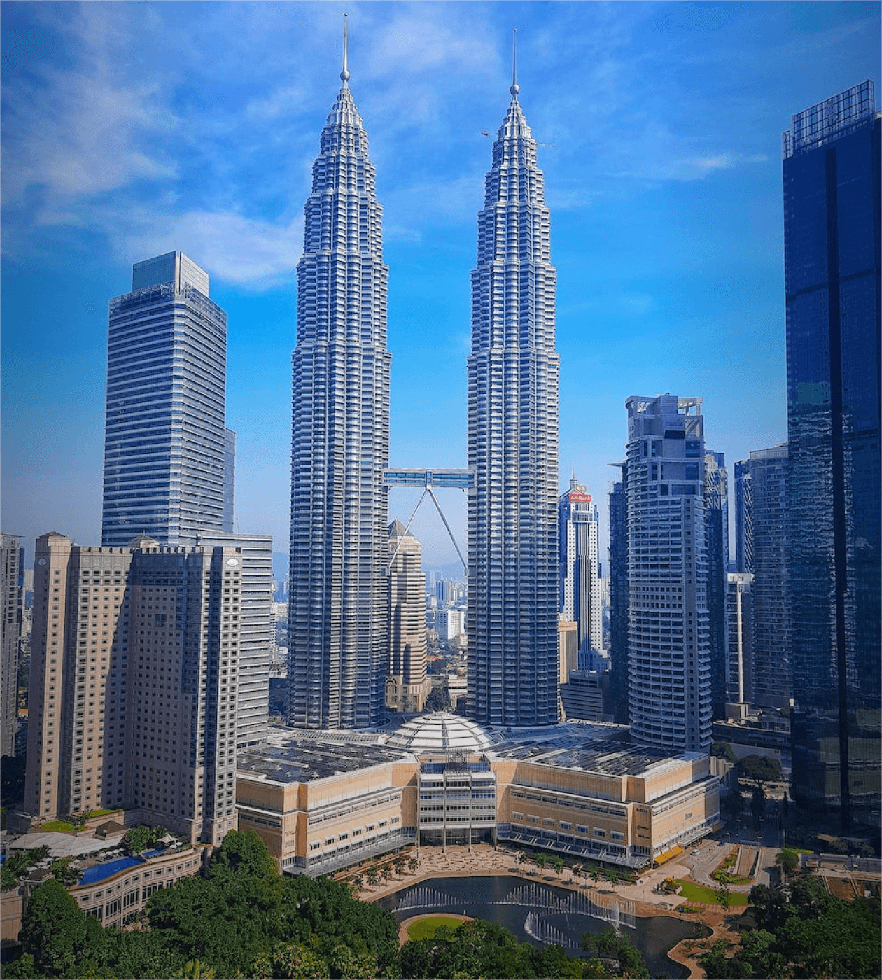 PETRONAS Twin Towers, Suria KLCC and KLCC Park in Kuala Lumpur City Centre