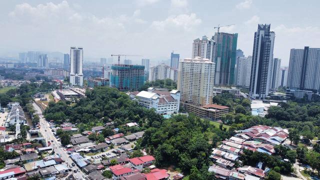 Aerial view across Segambut and the wider North Kiara residential area