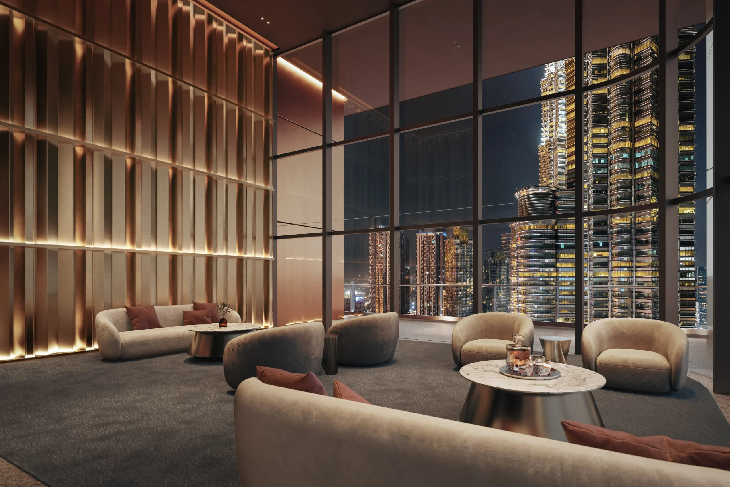 CloutHaus sky lounge with panoramic KLCC view
