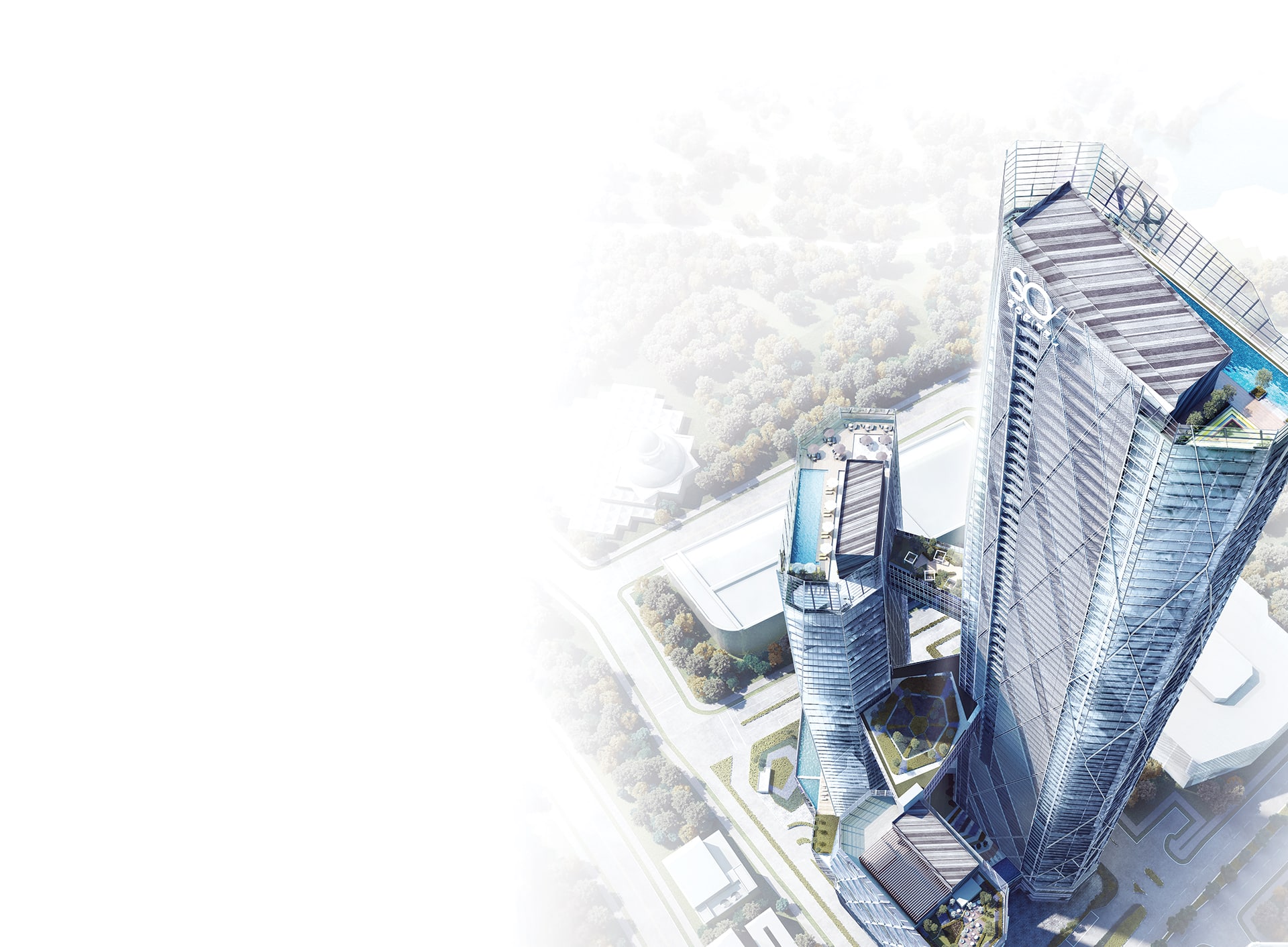 Oxley Towers architectural façade in KLCC