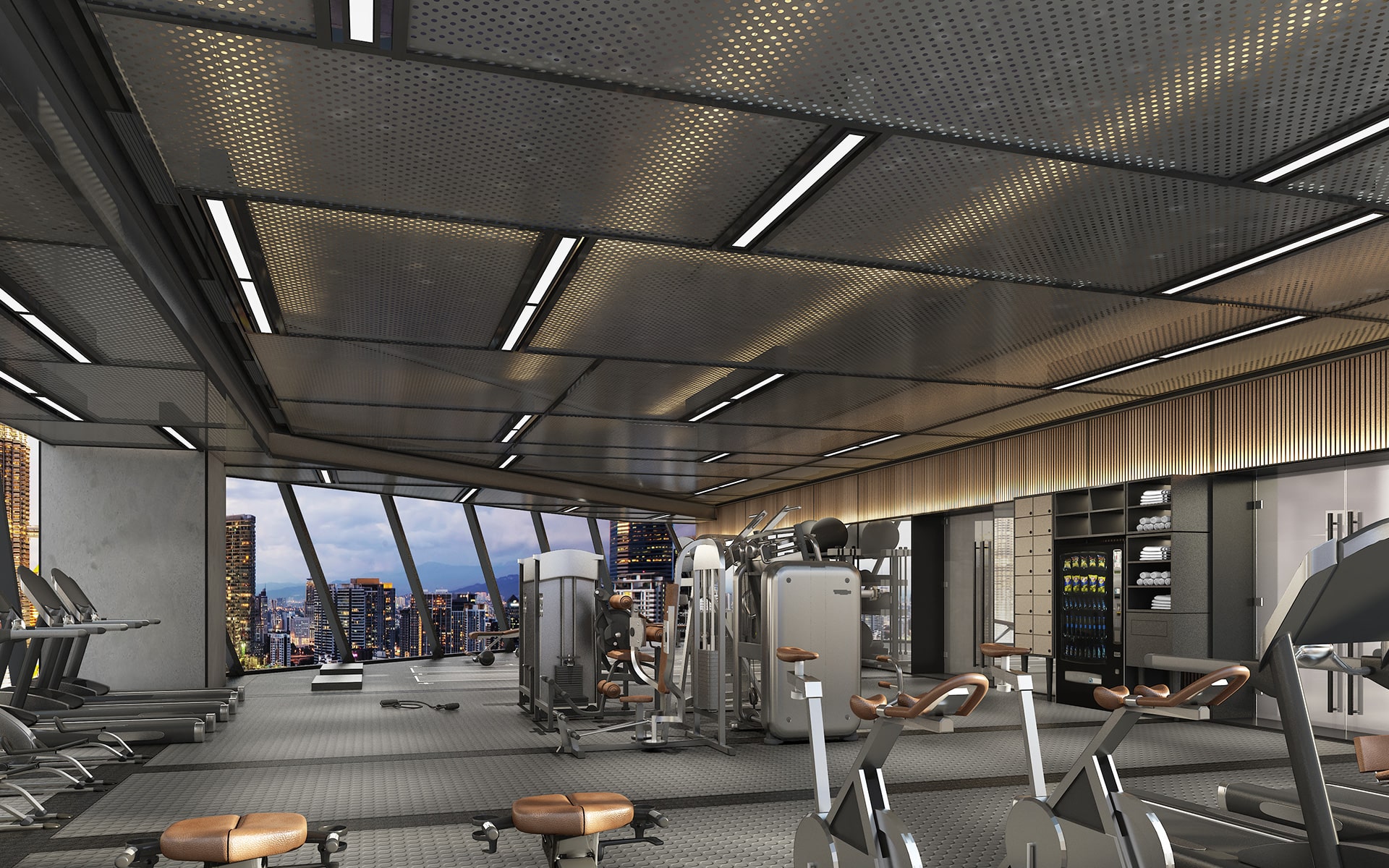 SO KL Residences gym overlooking Kuala Lumpur