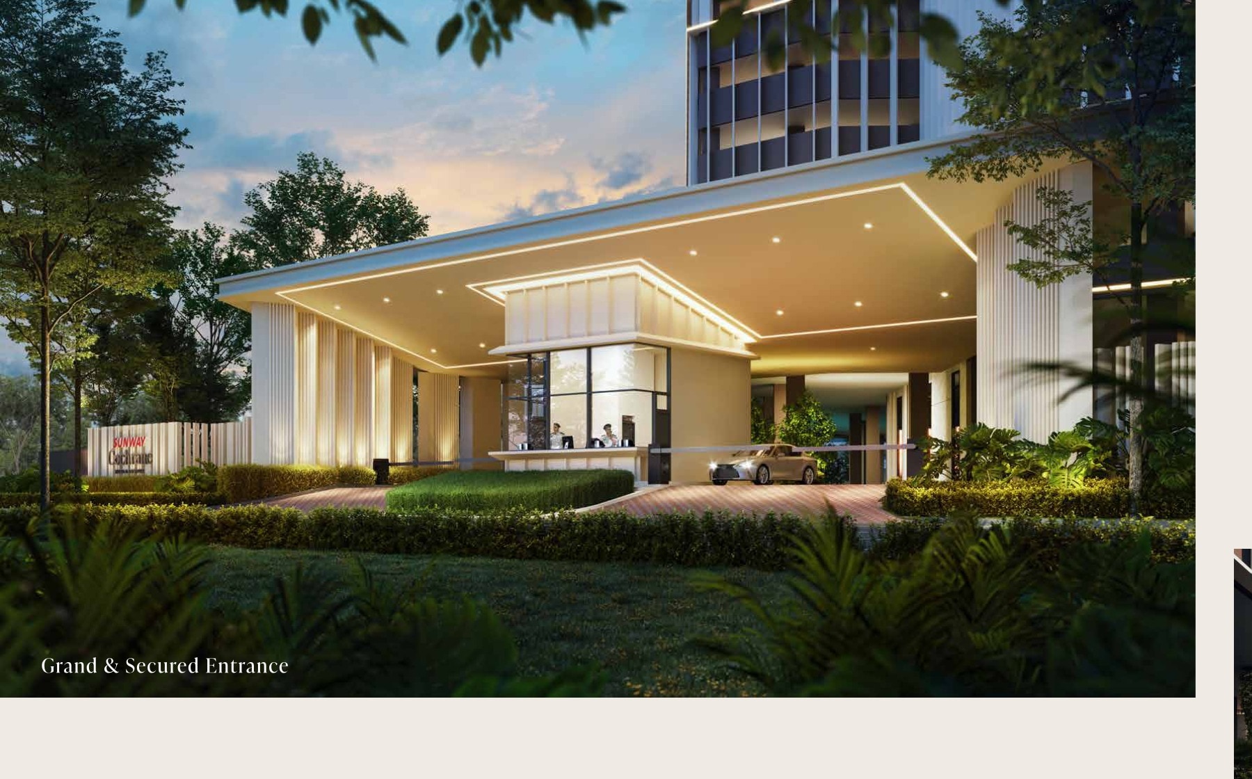 Landscaped grand entrance and arrival at Sunway Cochrane