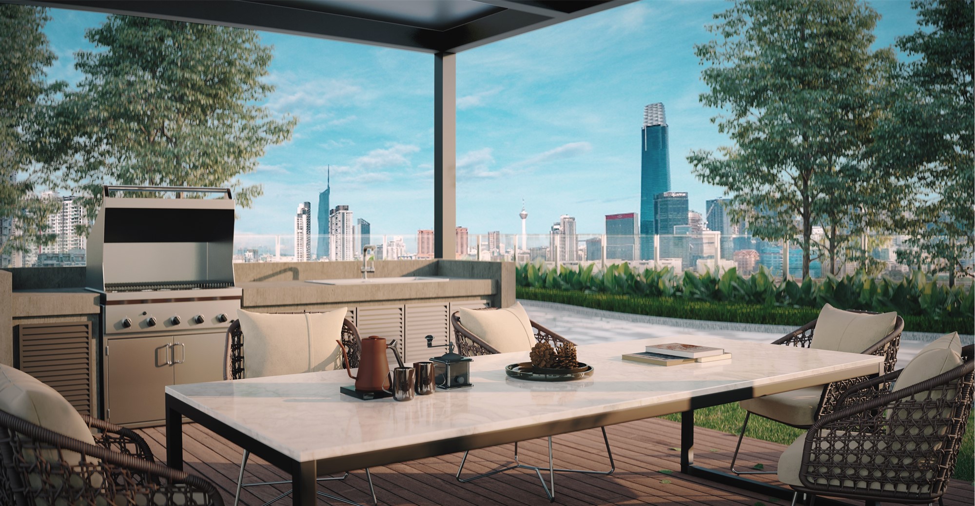 Sunway Velocity 3 BBQ deck overlooking Kuala Lumpur