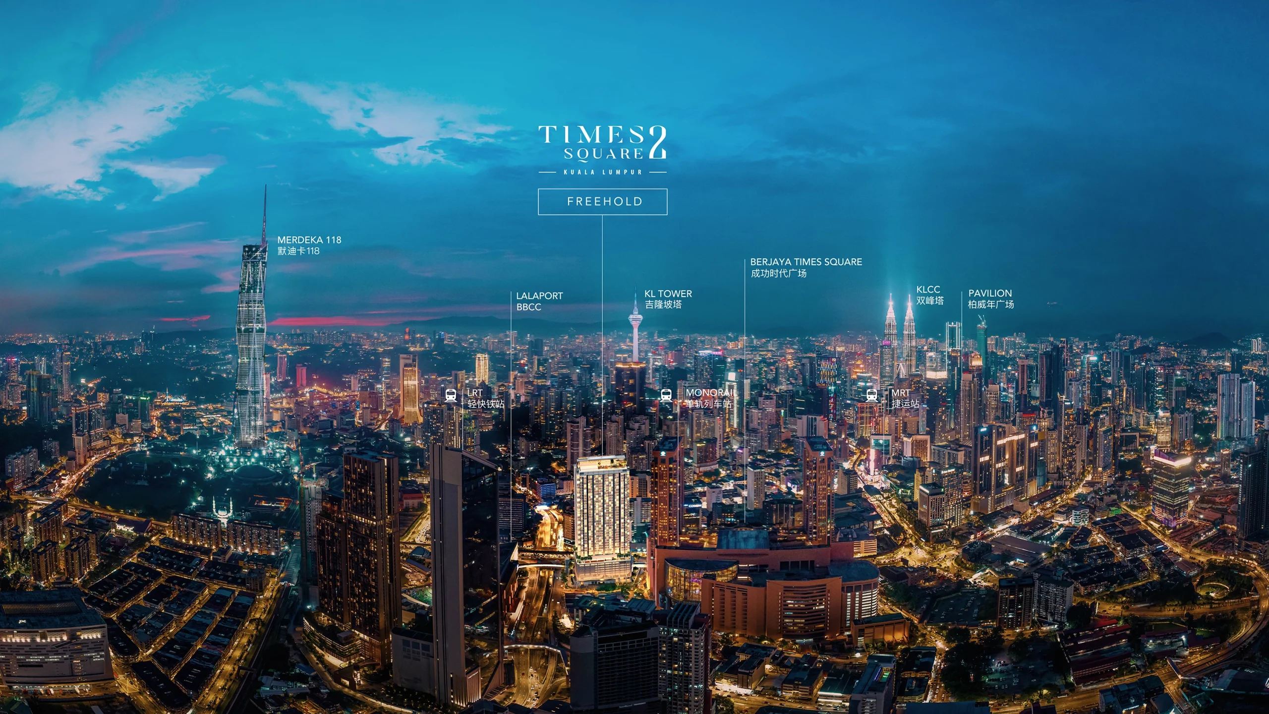 Times Square 2 aerial view within Bukit Bintang Kuala Lumpur