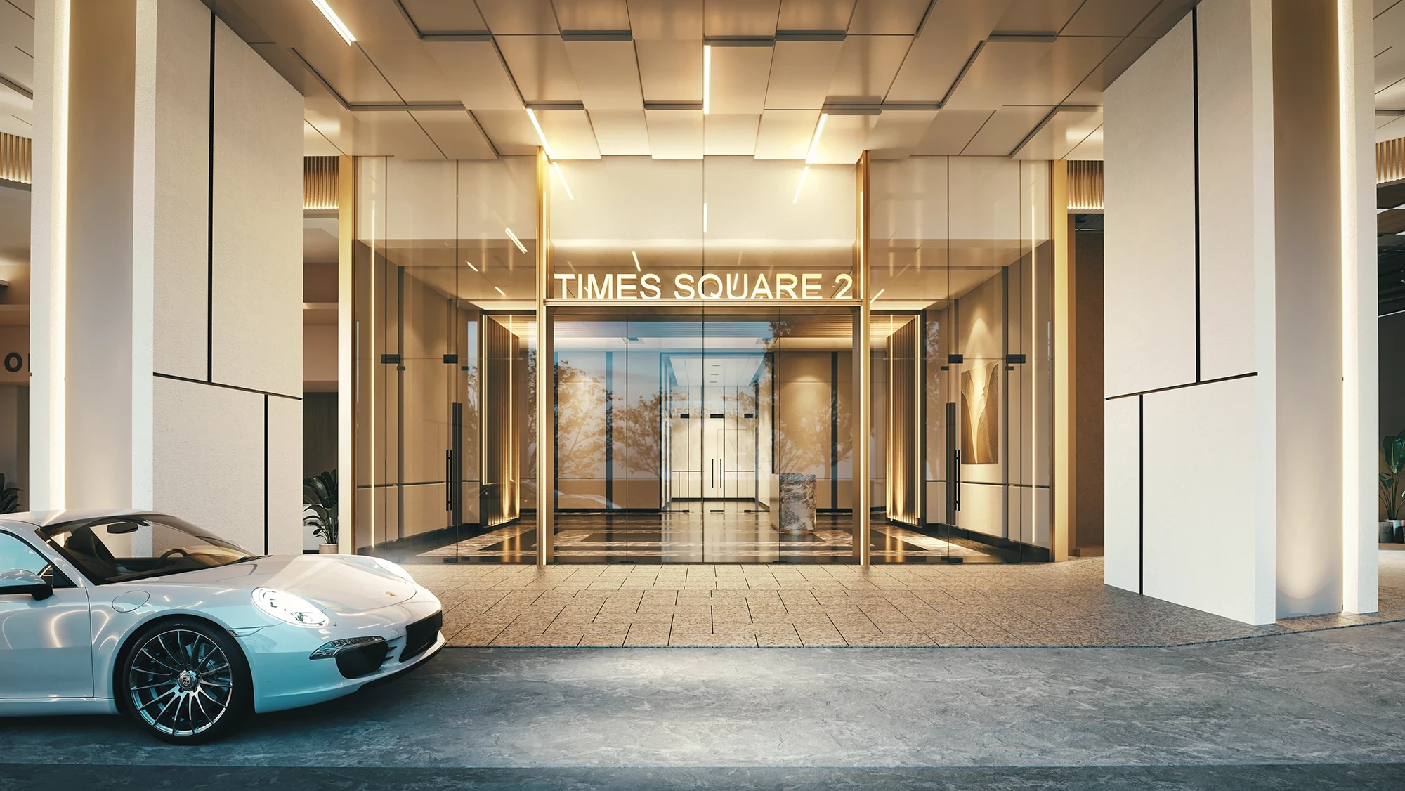 Times Square 2 entrance and drop-off