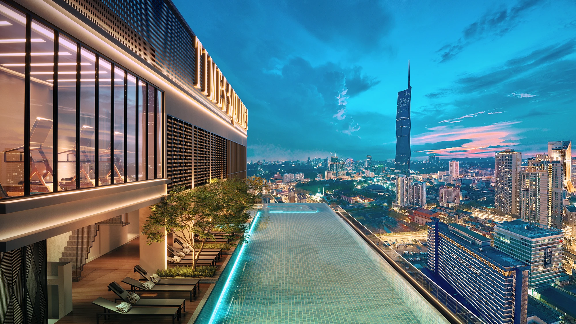 Times Square 2 infinity pool overlooking Kuala Lumpur