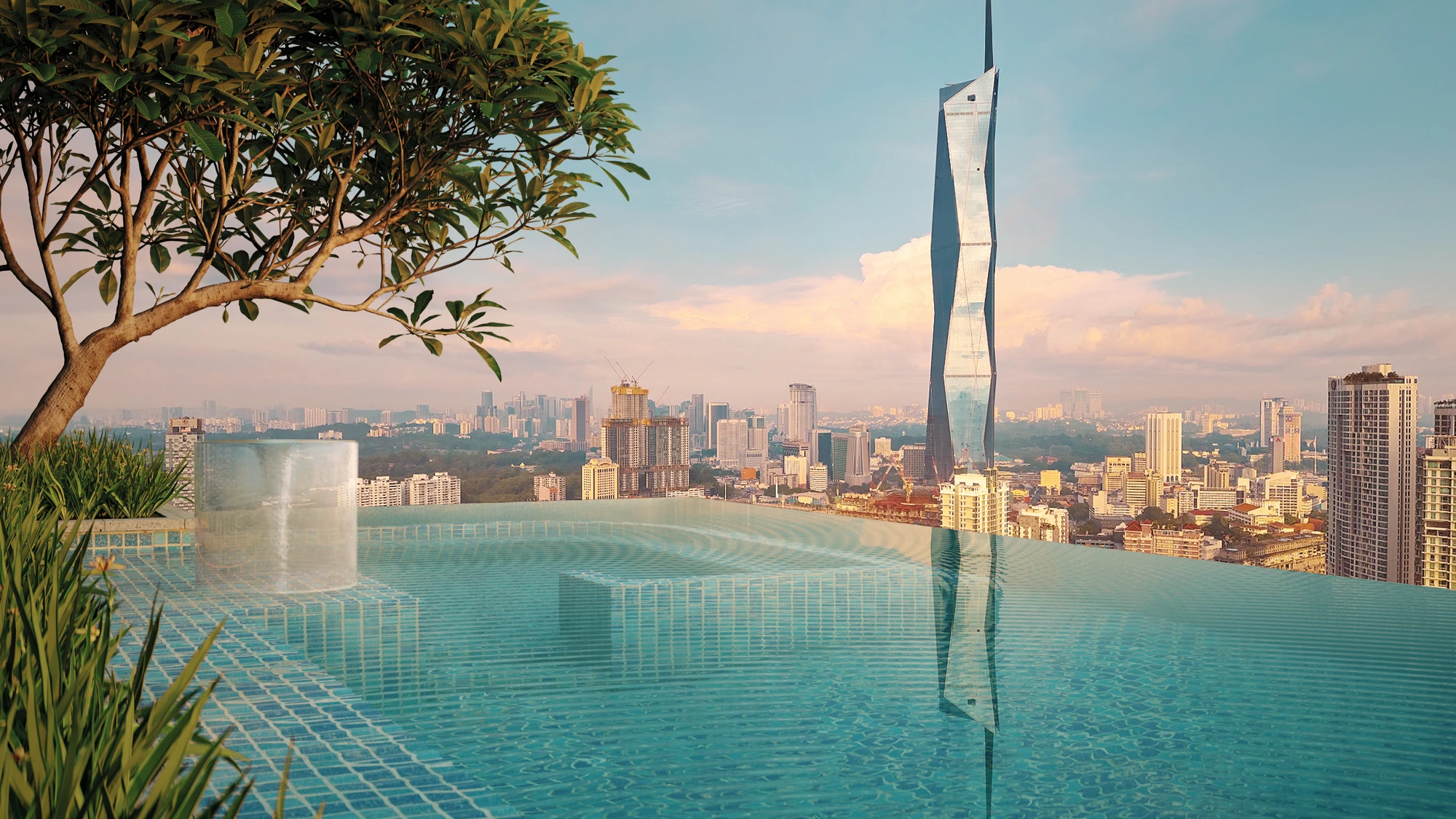 Times Square 2 infinity pool skyline view