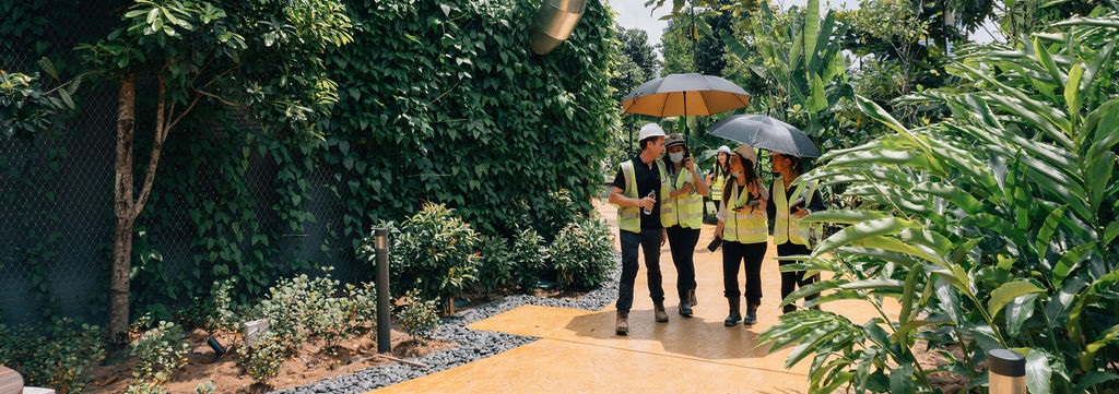 Landscaped walking path and greenery at TRX City Park Kuala Lumpur