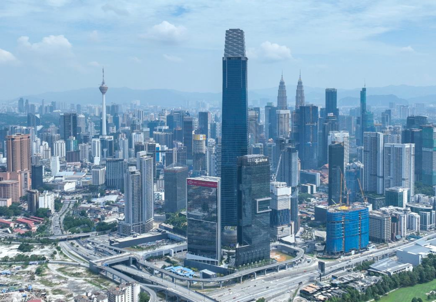 Official aerial view of the Tun Razak Exchange district in Kuala Lumpur