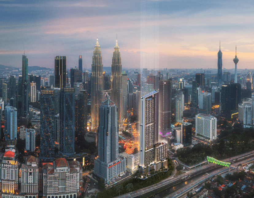 Petronas Twin Towers near Dawn KLCC