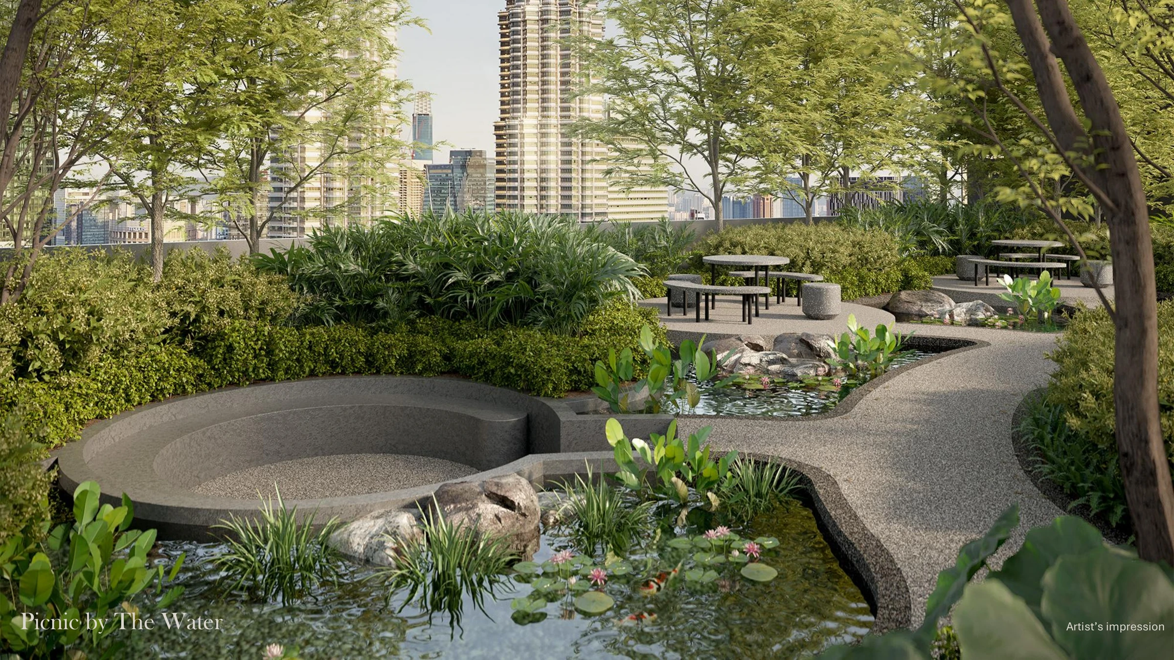 Divine KLCC infinity lap pool facing the Petronas Twin Towers