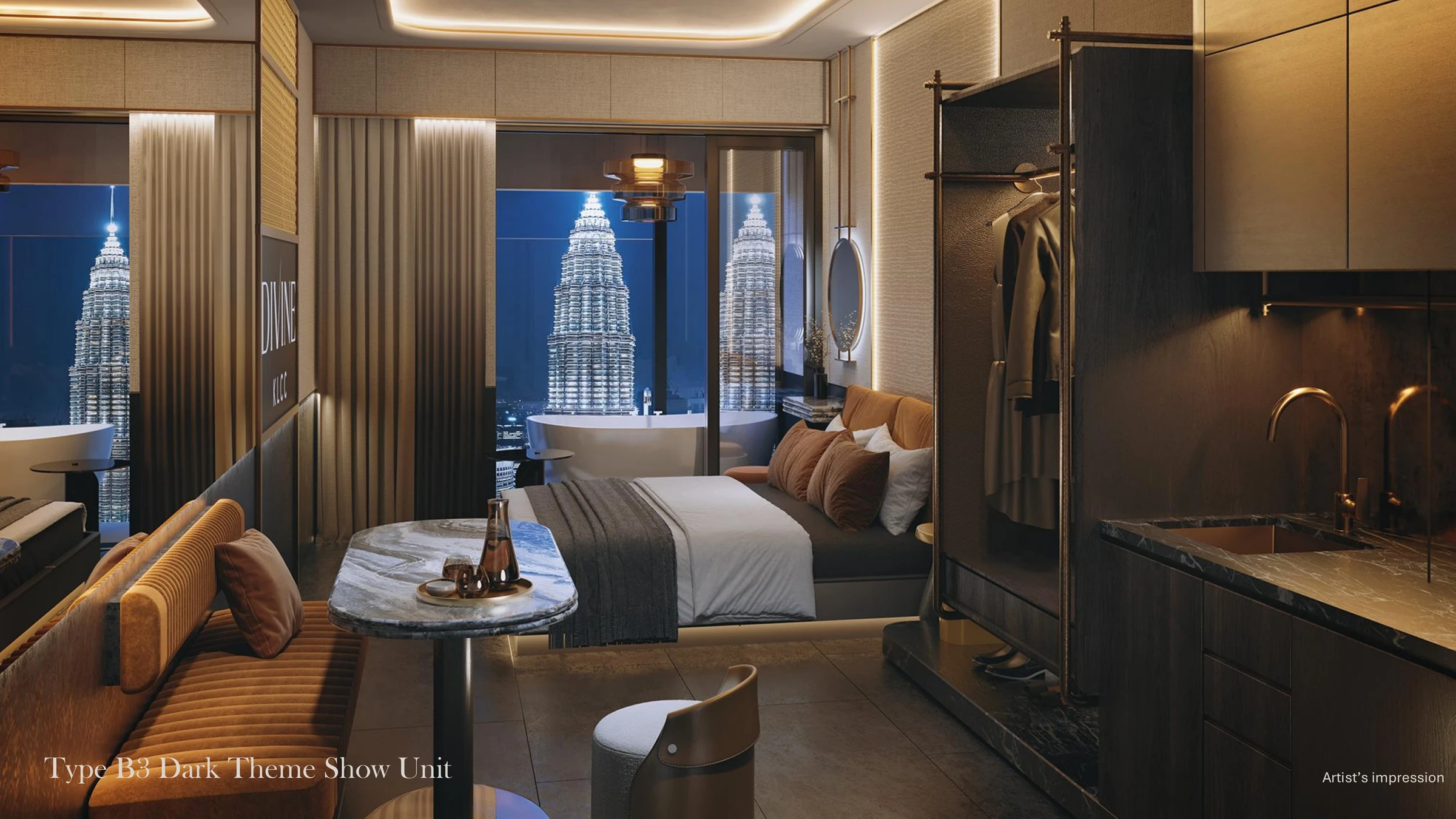Divine KLCC published dark interior concept