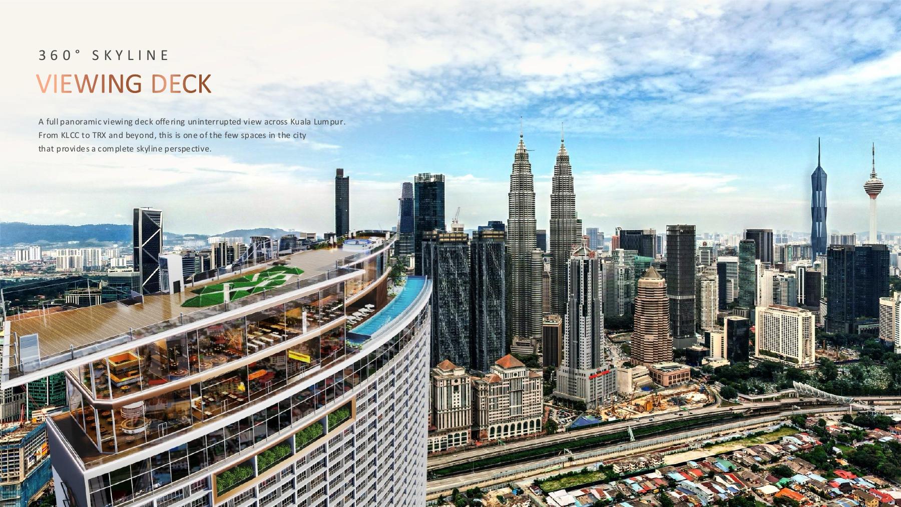 KL360 panoramic viewing deck overlooking Kuala Lumpur