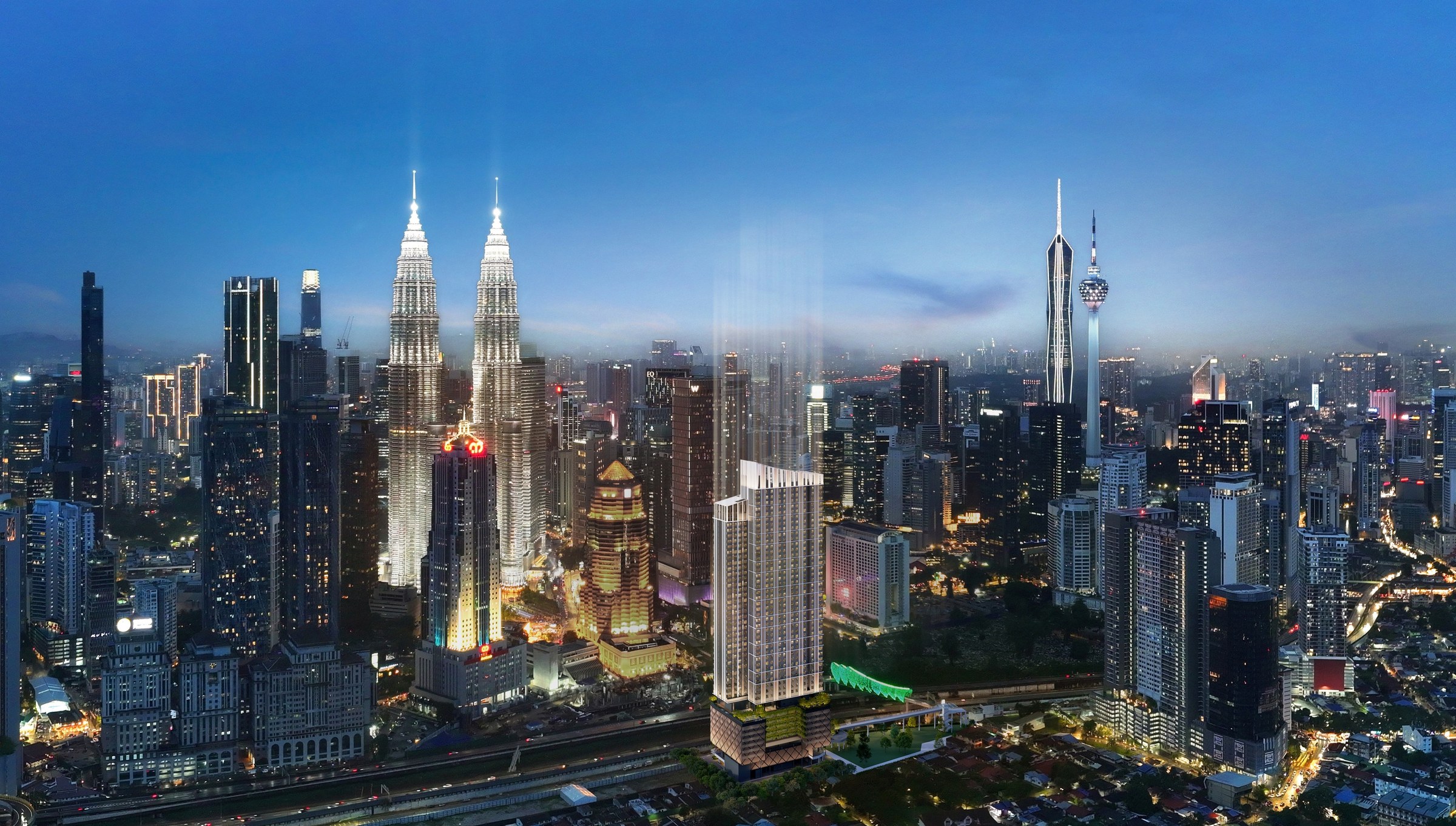 Sutera Suites tower within Kuala Lumpur skyline near KLCC